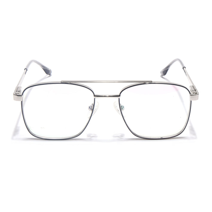 Voyage Silverline Silver & Grey Wayfarer Eyeglasses for Men & Women - MG5450-C4