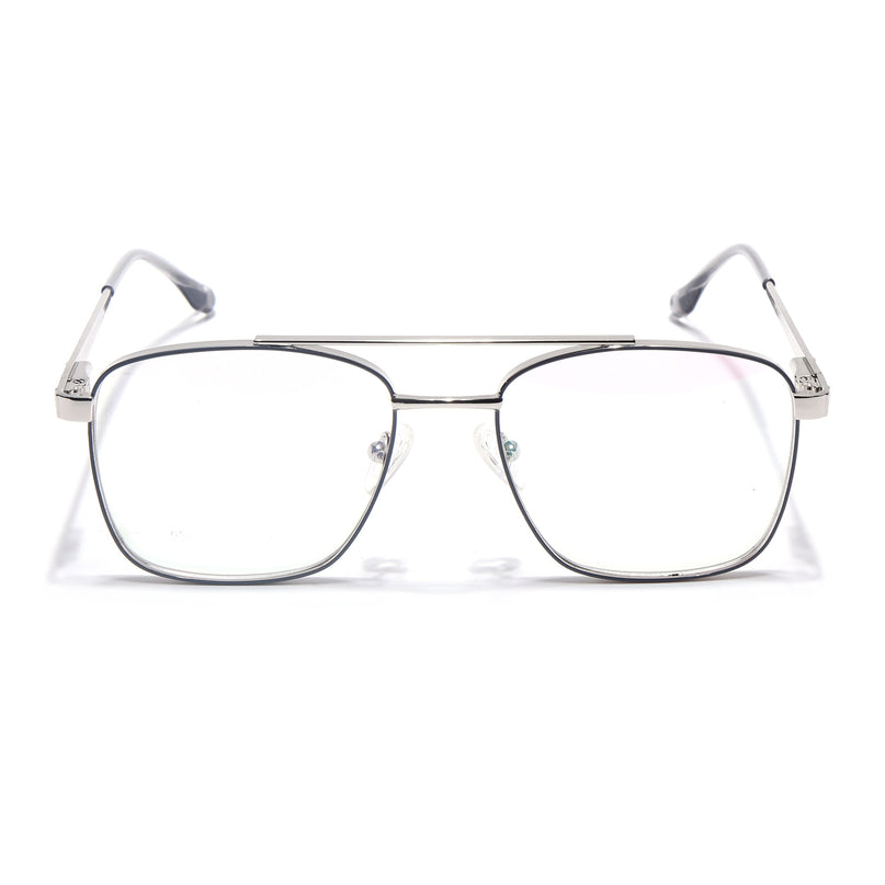 Voyage Silverline Silver & Grey Wayfarer Eyeglasses for Men & Women - MG5450-C4