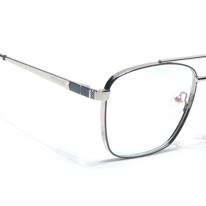 Voyage Silverline Silver & Grey Wayfarer Eyeglasses for Men & Women - MG5450-C4