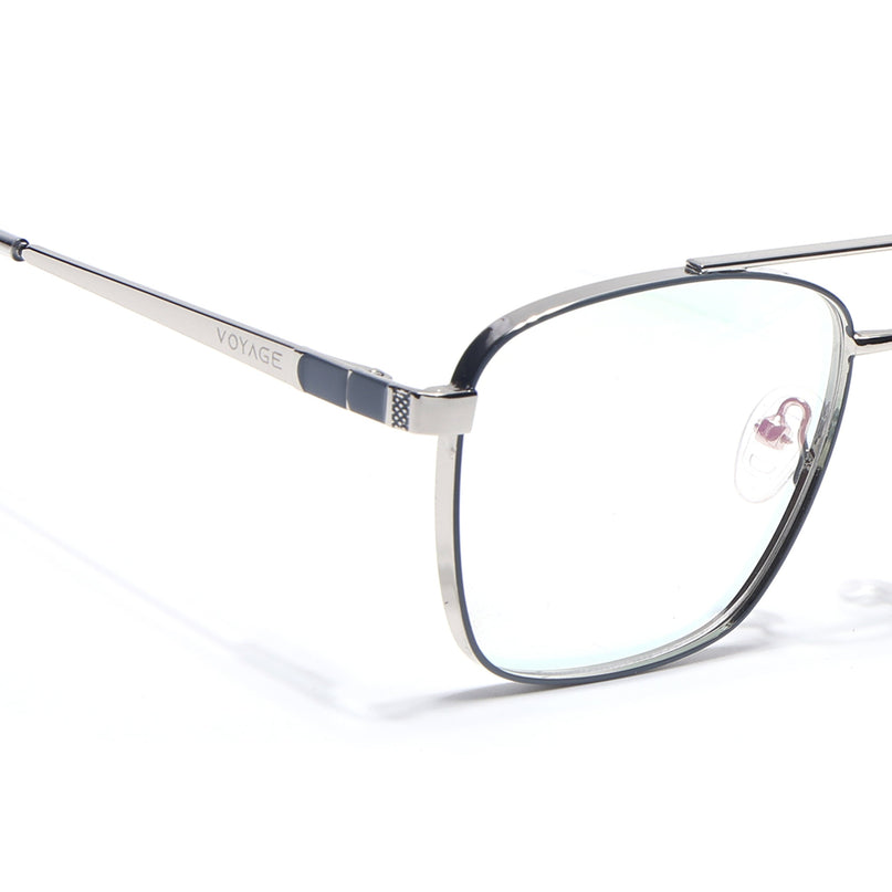 Voyage Silverline Silver & Grey Wayfarer Eyeglasses for Men & Women - MG5450-C4