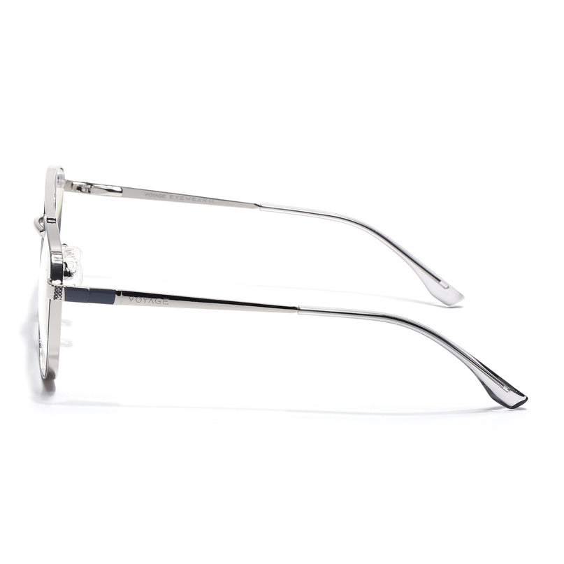Voyage Silverline Silver & Grey Wayfarer Eyeglasses for Men & Women - MG5450-C4