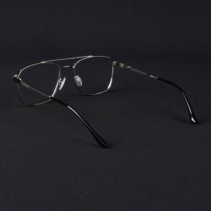Voyage Silverline Silver & Black Wayfarer Eyeglasses for Men & Women - MG5452-C6