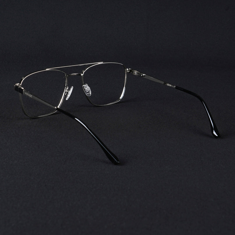 Voyage Silverline Silver & Black Wayfarer Eyeglasses for Men & Women - MG5452-C6
