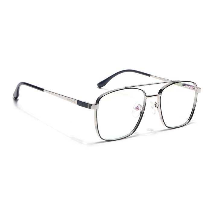 Voyage Silverline Silver & Black Wayfarer Eyeglasses for Men & Women - MG5452-C6