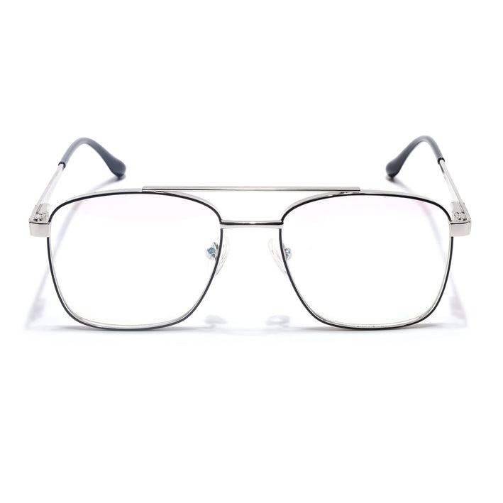 Voyage Silverline Silver & Black Wayfarer Eyeglasses for Men & Women - MG5452-C6