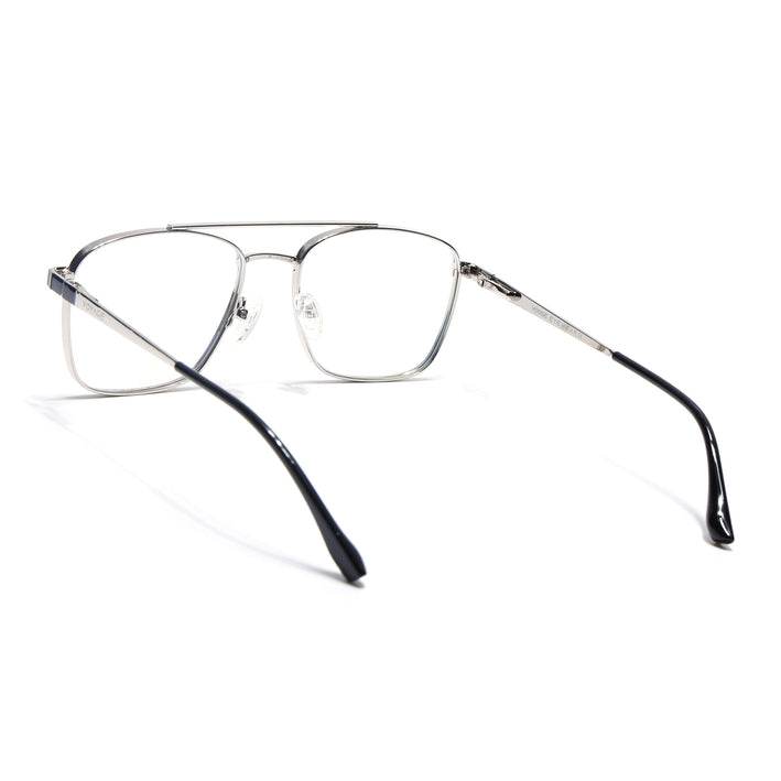 Voyage Silverline Silver & Black Wayfarer Eyeglasses for Men & Women - MG5452-C6