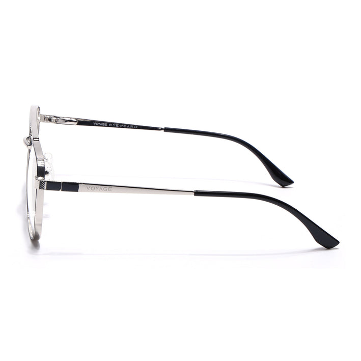 Voyage Silverline Silver & Black Wayfarer Eyeglasses for Men & Women - MG5452-C6