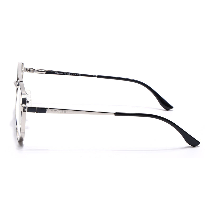 Voyage Silverline Silver & Black Wayfarer Eyeglasses for Men & Women - MG5452-C6