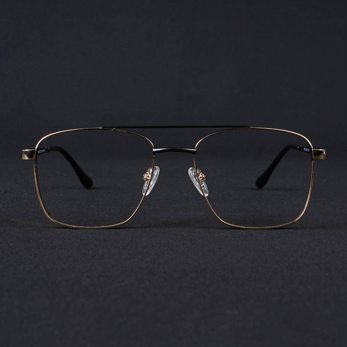 Voyage Silverline Golden & Black Wayfarer Eyeglasses for Men & Women - MG5453-C7