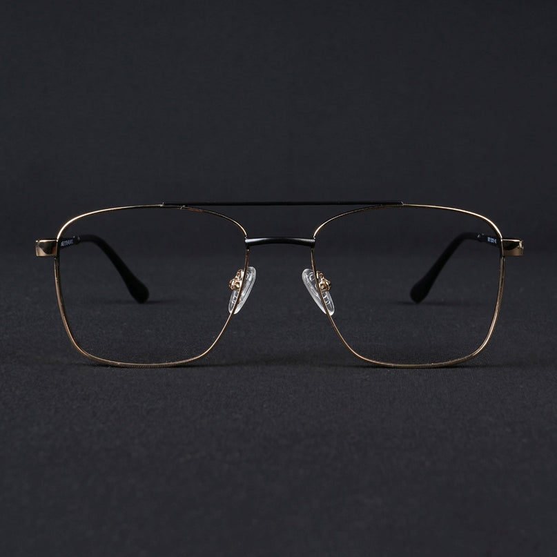 Voyage Silverline Golden & Black Wayfarer Eyeglasses for Men & Women - MG5453-C7
