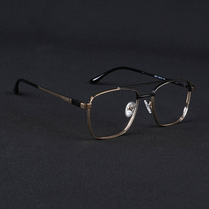 Voyage Silverline Golden & Black Wayfarer Eyeglasses for Men & Women - MG5453-C7