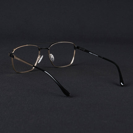 Voyage Silverline Golden & Black Wayfarer Eyeglasses for Men & Women - MG5453-C7