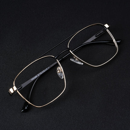 Voyage Silverline Golden & Black Wayfarer Eyeglasses for Men & Women - MG5453-C7
