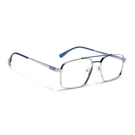 Voyage Silverline Silver & Blue Wayfarer Eyeglasses for Men & Women - MG5454-C1