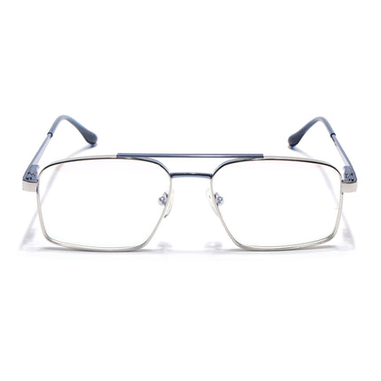 Voyage Silverline Silver & Blue Wayfarer Eyeglasses for Men & Women - MG5454-C1