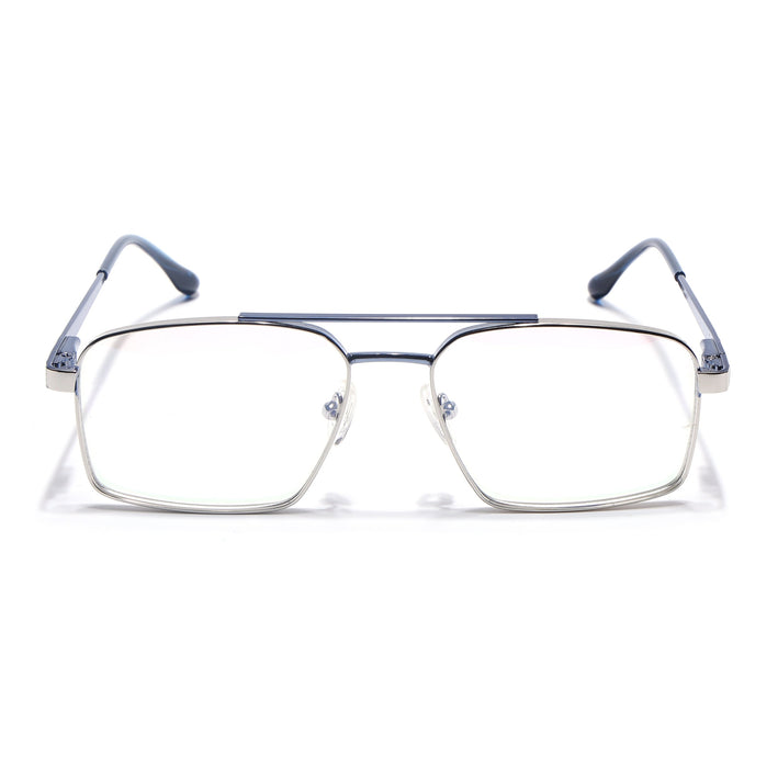 Voyage Silverline Silver & Blue Wayfarer Eyeglasses for Men & Women - MG5454-C1
