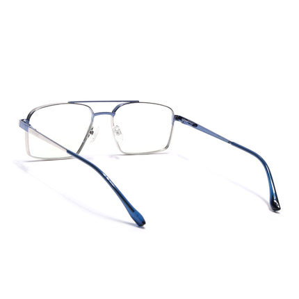 Voyage Silverline Silver & Blue Wayfarer Eyeglasses for Men & Women - MG5454-C1