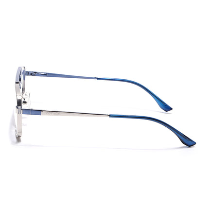 Voyage Silverline Silver & Blue Wayfarer Eyeglasses for Men & Women - MG5454-C1