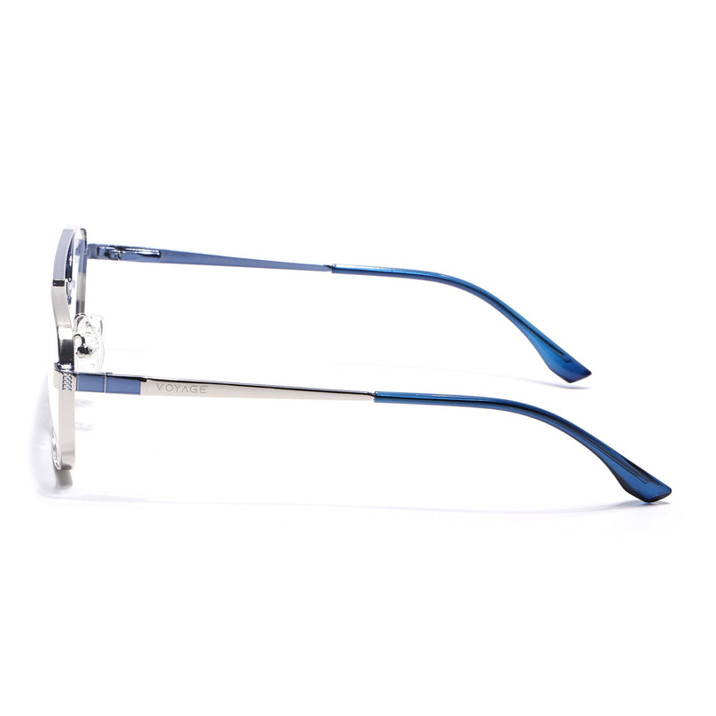 Voyage Silverline Silver & Blue Wayfarer Eyeglasses for Men & Women - MG5454-C1