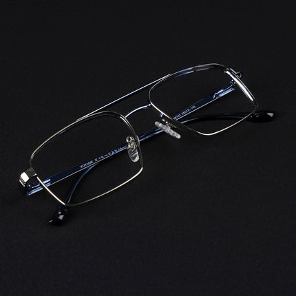 Voyage Silverline Silver & Blue Wayfarer Eyeglasses for Men & Women - MG5454-C1