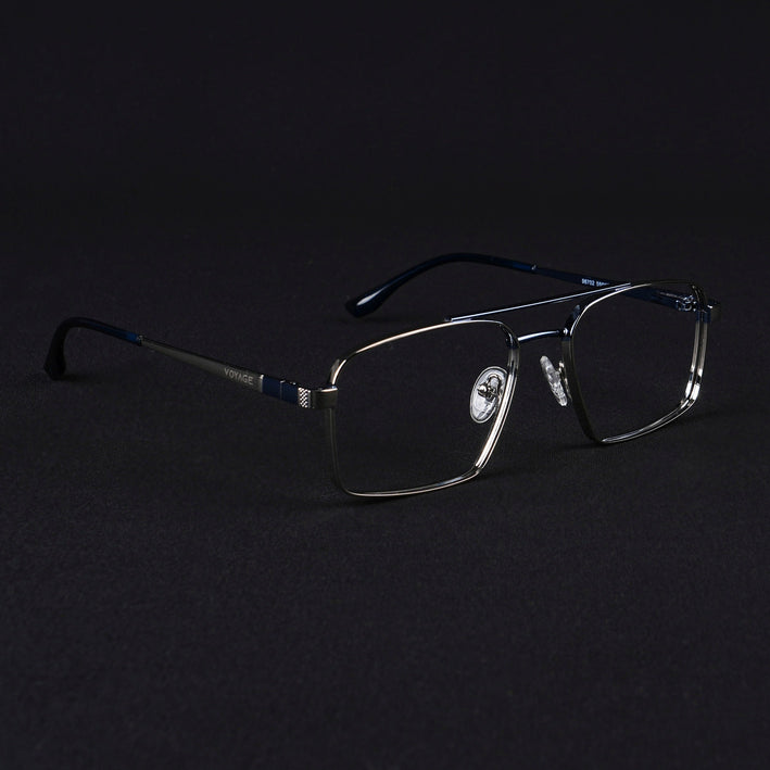 Voyage Silverline Silver & Blue Wayfarer Eyeglasses for Men & Women - MG5454-C1