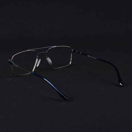 Voyage Silverline Silver & Blue Wayfarer Eyeglasses for Men & Women - MG5454-C1