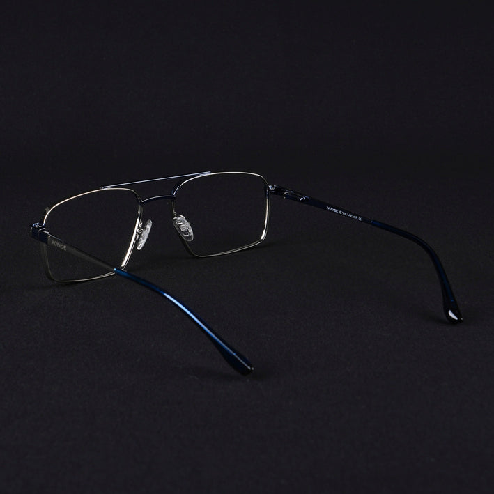 Voyage Silverline Silver & Blue Wayfarer Eyeglasses for Men & Women - MG5454-C1