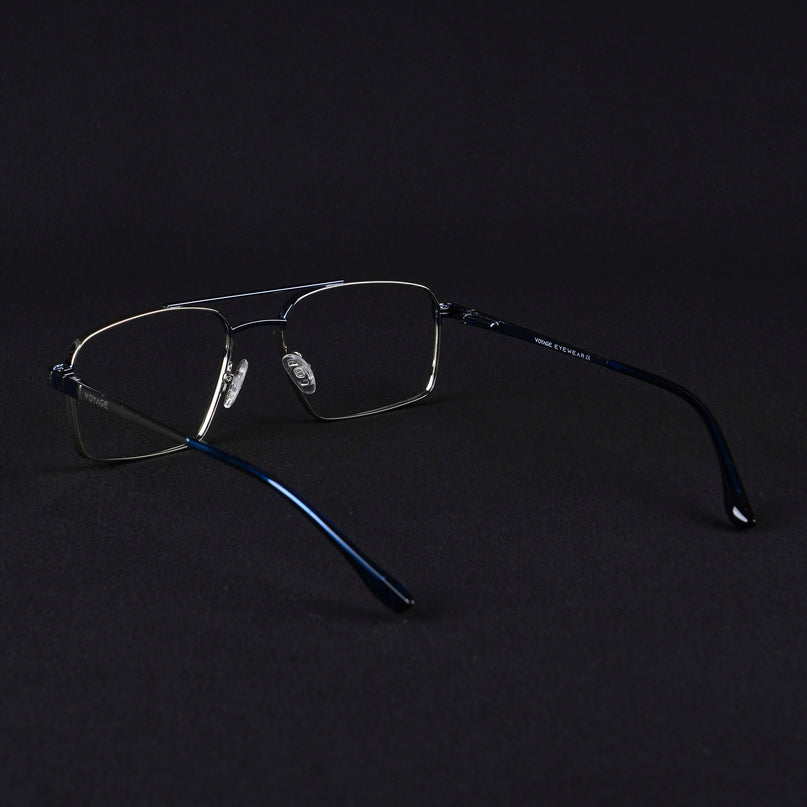 Voyage Silverline Silver & Blue Wayfarer Eyeglasses for Men & Women - MG5454-C1