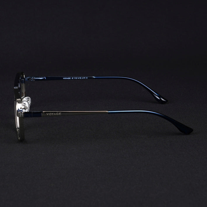 Voyage Silverline Silver & Blue Wayfarer Eyeglasses for Men & Women - MG5454-C1