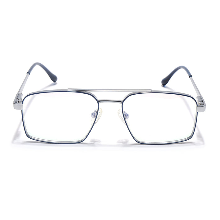 Voyage Silverline Blue & Matt Silver Wayfarer Eyeglasses for Men & Women - MG5455-C2