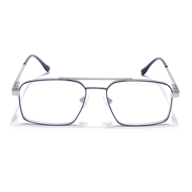 Voyage Silverline Blue & Matt Silver Wayfarer Eyeglasses for Men & Women - MG5455-C2