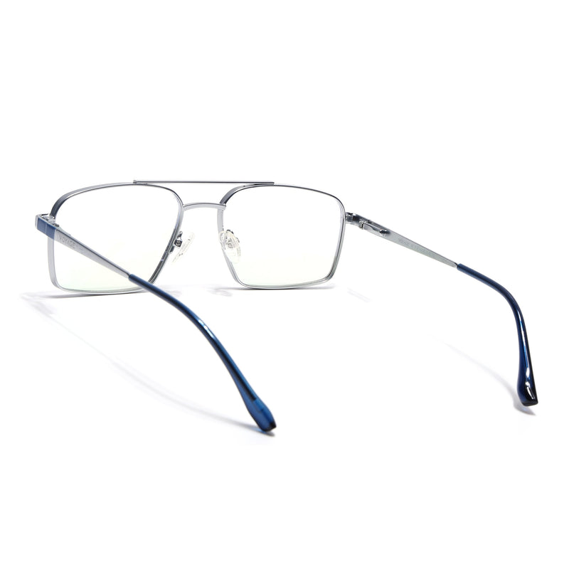 Voyage Silverline Blue & Matt Silver Wayfarer Eyeglasses for Men & Women - MG5455-C2