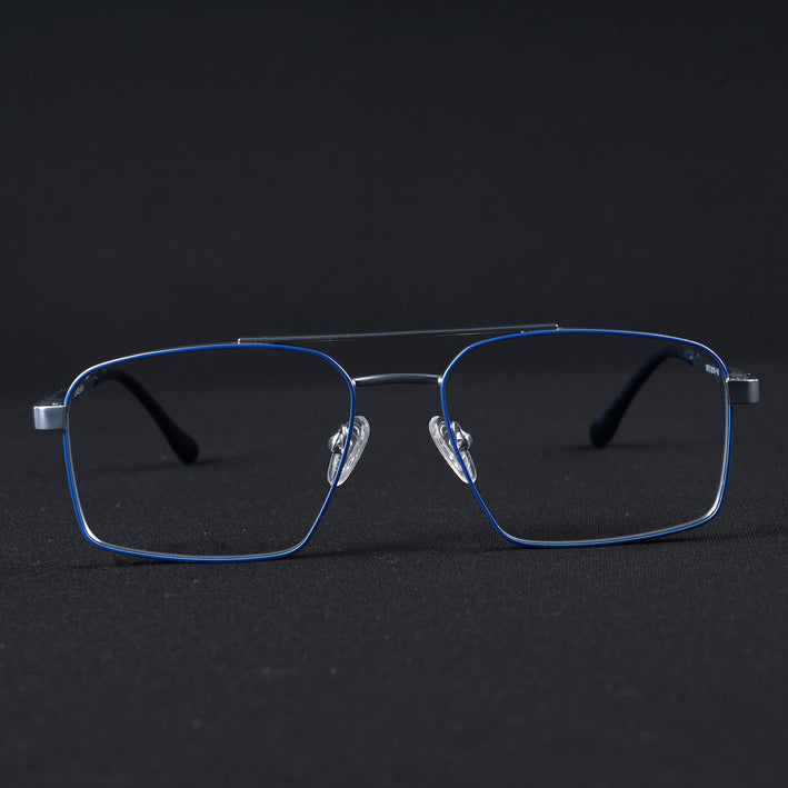 Voyage Silverline Blue & Matt Silver Wayfarer Eyeglasses for Men & Women - MG5455-C2