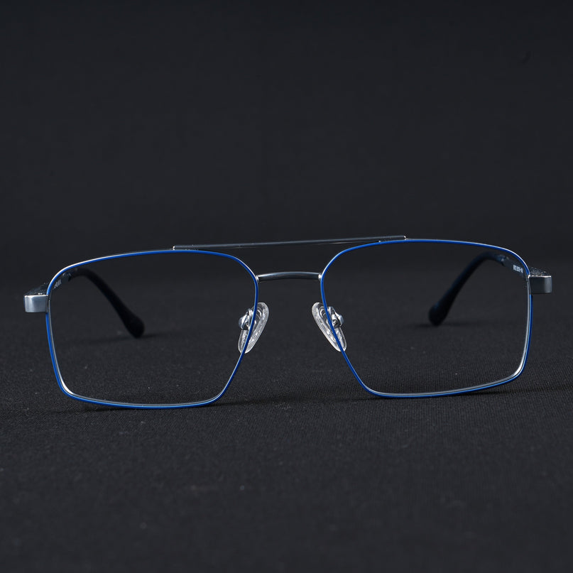 Voyage Silverline Blue & Matt Silver Wayfarer Eyeglasses for Men & Women - MG5455-C2