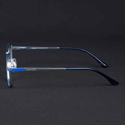 Voyage Silverline Blue & Matt Silver Wayfarer Eyeglasses for Men & Women - MG5455-C2