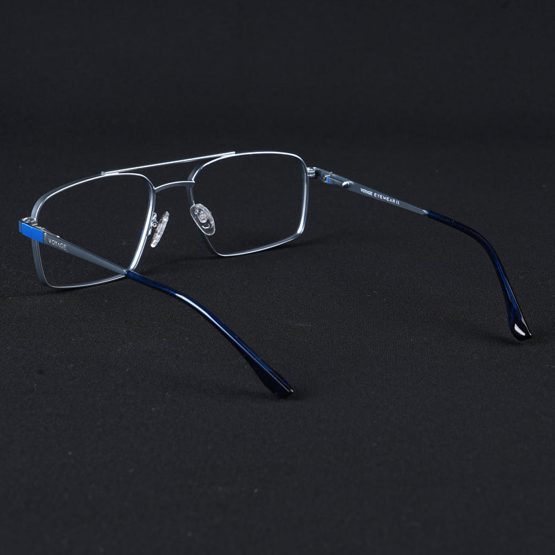 Voyage Silverline Blue & Matt Silver Wayfarer Eyeglasses for Men & Women - MG5455-C2