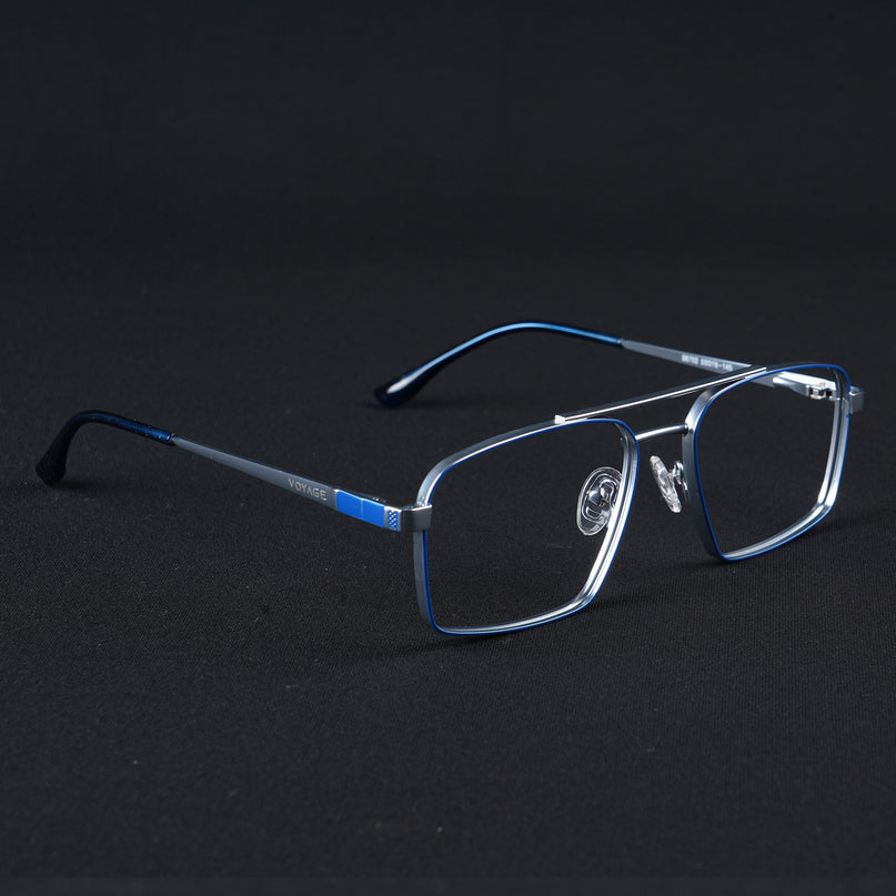 Voyage Silverline Blue & Matt Silver Wayfarer Eyeglasses for Men & Women - MG5455-C2