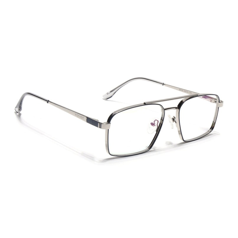 Voyage Silverline Silver & Grey Wayfarer Eyeglasses for Men & Women - MG5458-C5