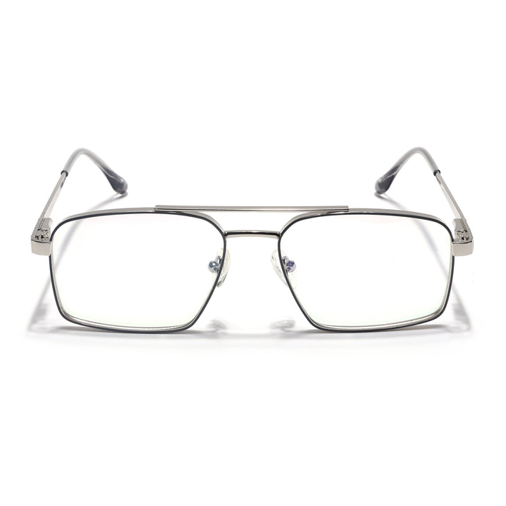 Voyage Silverline Silver & Grey Wayfarer Eyeglasses for Men & Women - MG5458-C5