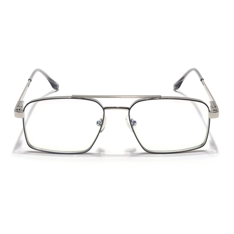 Voyage Silverline Silver & Grey Wayfarer Eyeglasses for Men & Women - MG5458-C5