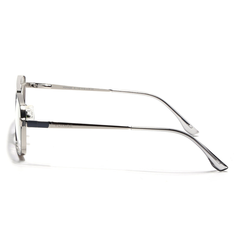 Voyage Silverline Silver & Grey Wayfarer Eyeglasses for Men & Women - MG5458-C5