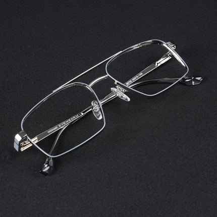 Voyage Silverline Silver & Grey Wayfarer Eyeglasses for Men & Women - MG5458-C5