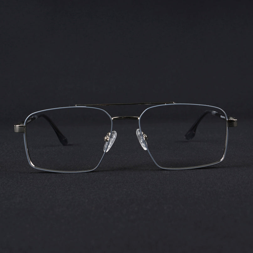Voyage Silverline Silver & Grey Wayfarer Eyeglasses for Men & Women - MG5458-C5