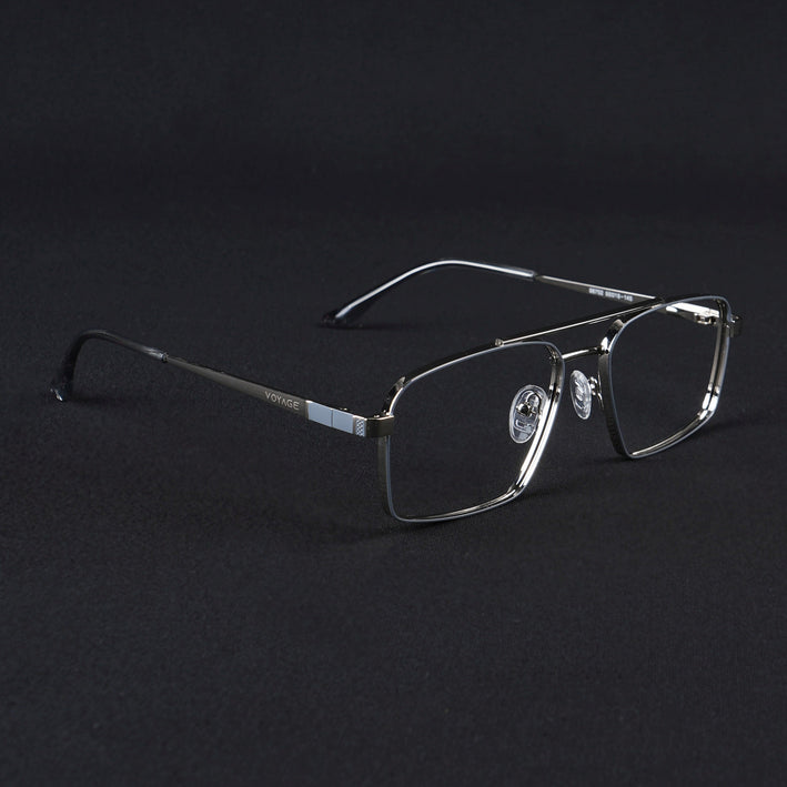 Voyage Silverline Silver & Grey Wayfarer Eyeglasses for Men & Women - MG5458-C5
