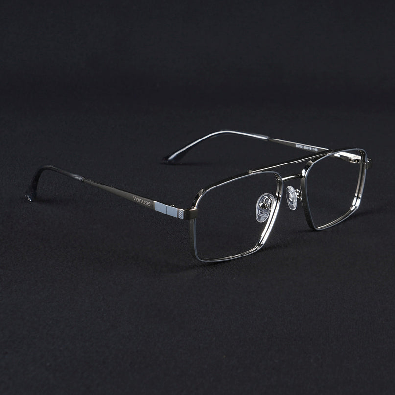 Voyage Silverline Silver & Grey Wayfarer Eyeglasses for Men & Women - MG5458-C5