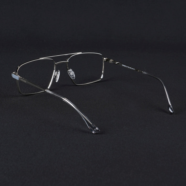 Voyage Silverline Silver & Grey Wayfarer Eyeglasses for Men & Women - MG5458-C5