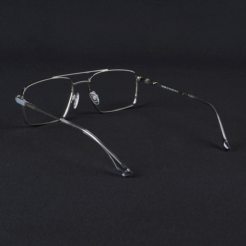 Voyage Silverline Silver & Grey Wayfarer Eyeglasses for Men & Women - MG5458-C5