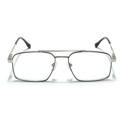 Voyage Silverline Silver & Black Wayfarer Eyeglasses for Men & Women - MG5459-C6