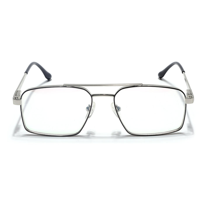 Voyage Silverline Silver & Black Wayfarer Eyeglasses for Men & Women - MG5459-C6