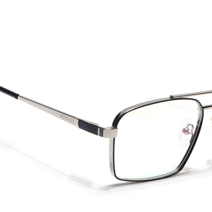 Voyage Silverline Silver & Black Wayfarer Eyeglasses for Men & Women - MG5459-C6